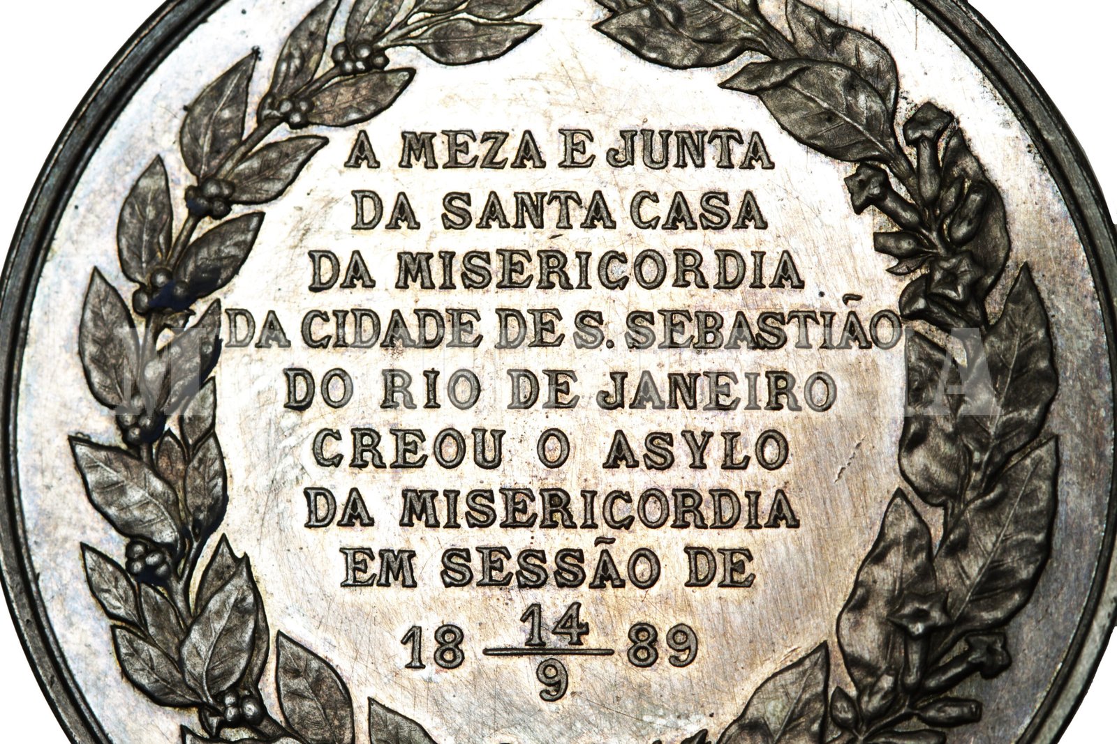 MEDALHA DO IMPÉRIO DE 1889 DA SANTA CASA DE MISERICÓRDIA – EM PRATA E NA CAIXA - Imagem 4