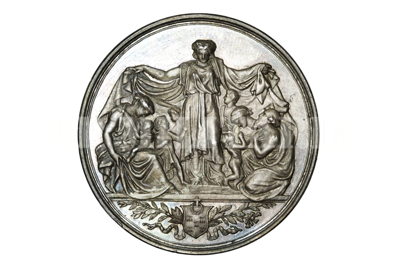 MEDALHA DO IMPÉRIO DE 1889 DA SANTA CASA DE MISERICÓRDIA – EM PRATA E NA CAIXA