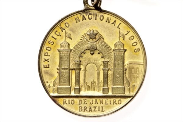 MEDALHA DA EXPOSIÇÃO NACIONAL DE 1908 – PALÁCIO DOS ESTADOS - Imagem 3