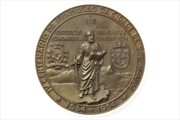 MEDALHA IV CENTENÁRIO FUNDAÇÃO DE SÃO PAULO – SNB SOCIEDADE NUMISMÁTICA BRASILEIRA – 1954
