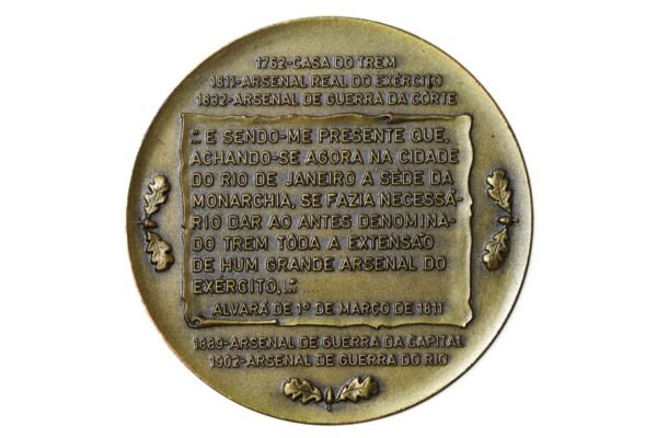 MEDALHA DO SESQUICENTENÁRIO DO ARSENAL DE GUERRA DO RIO • 1811 – 1961 - Imagem 2