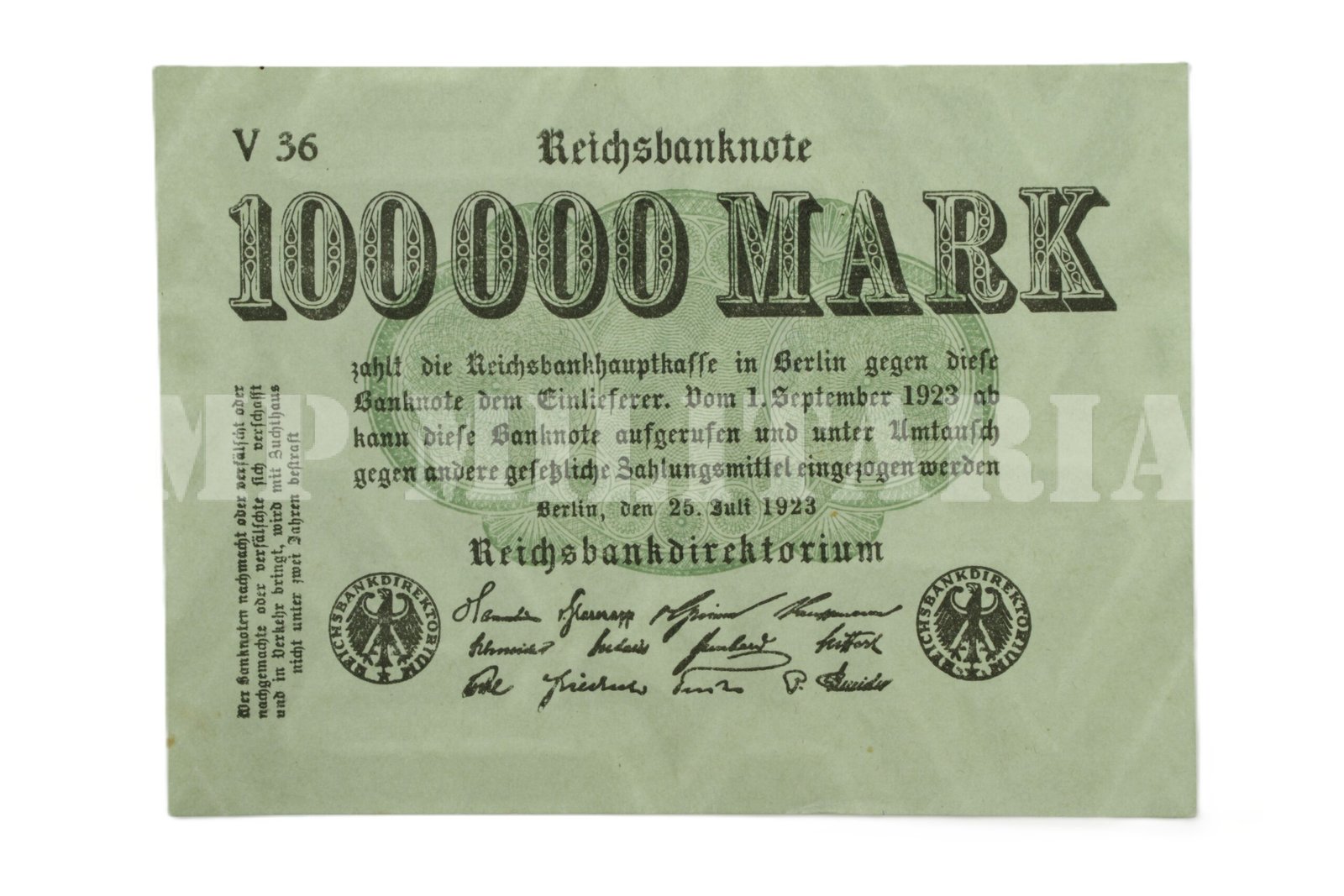 CÉDULA DE 100.000 DE MARCOS – 1923 - Imagem 3