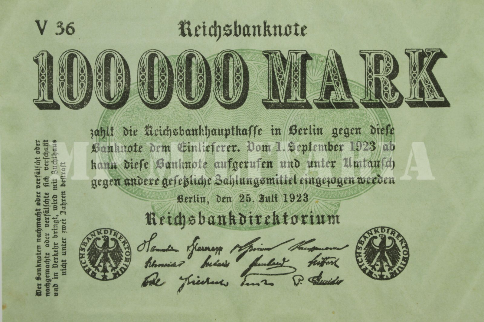 CÉDULA DE 100.000 DE MARCOS – 1923 - Imagem 4