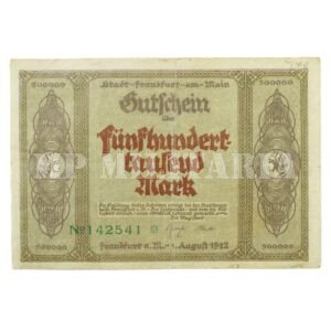 CÉDULA DE 500.000 DE MARCOS • FRANKFURT – 1923