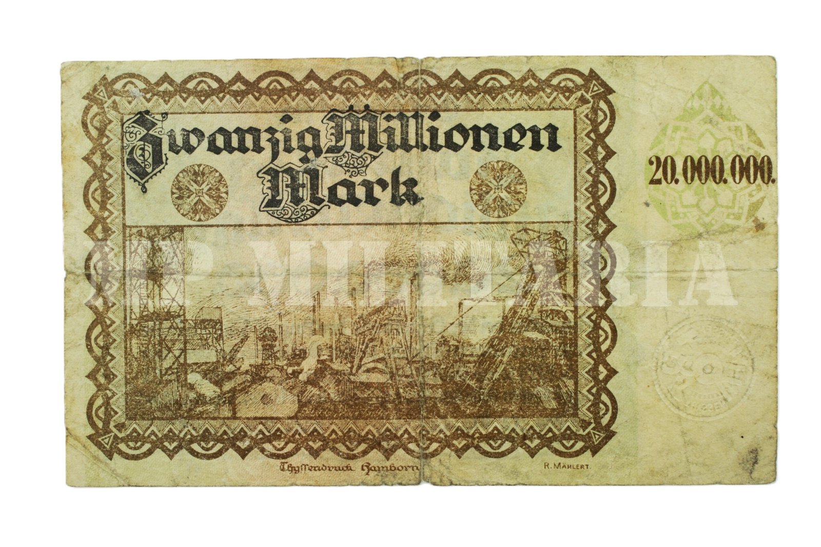 CÉDULA DE 20.000.000 DE MARCOS • HAMBORN – 1923 - Imagem 2