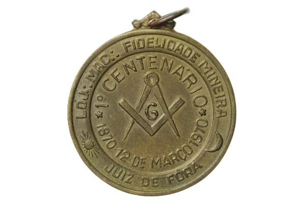 MEDALHA 1º CENTENÁRIO DA MAÇÔNICA FIDELIDADE MINEIRA DE JUIZ DE FORA  – MAÇONARIA