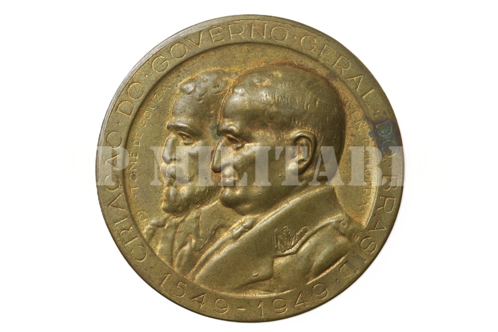 MEDALHA COMEMORATIVA DOS 400 ANOS DA CRIAÇÃO DO GOVERNO GERAL DO BRASIL – PRESIDENTE DUTRA – 1949