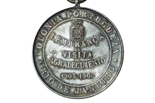 MEDALHA DA VISITA DO NAVIO CANHONEIRA PÁTRIA DA MARINHA DE PORTUGAL AO RIO DE JANEIRO – 1905 - Imagem 2