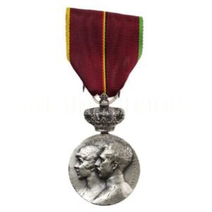 RARA MEDALHA DA VISITA DOS REIS DA BÉLGICA AO BRASIL – COURAÇADO SÃO PAULO – 1920