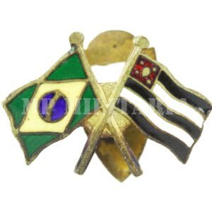 PIN DAS BANDEIRAS ENTRELAÇADAS • ESMALTADO – REVOLUÇÃO DE 32