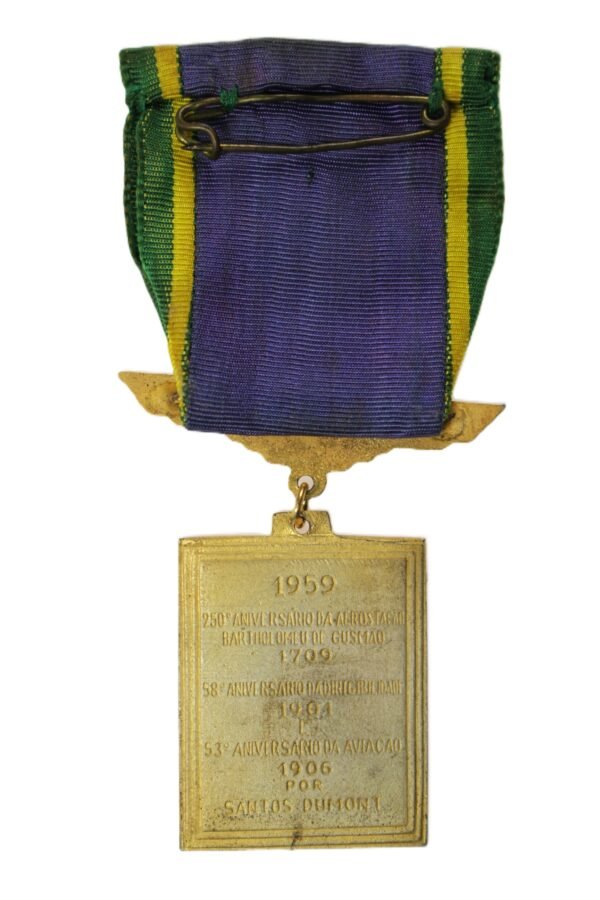 MEDALHA BARTHOLOMEU DE GUSMÃO, SANTOS DUMONT / FUNDAÇÃO SANTOS DUMONT – 1959 - Imagem 5