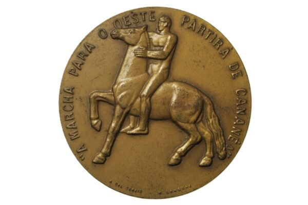 RARA MEDALHA DO IV CENTENÁRIO DE IGUAPE “A MARCHA PARA O OESTE PARTIRÁ DE CANANÉIA” – 1938