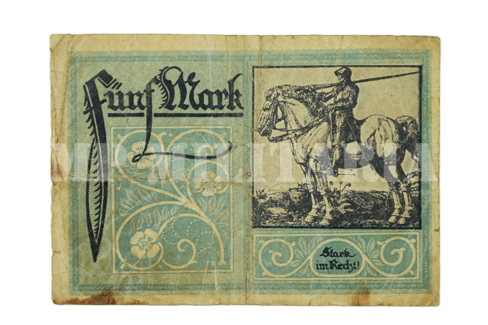 CÉDULA DE 5 DE MARCOS • FRANKFURT • 1918 – I GUERRA - Imagem 3