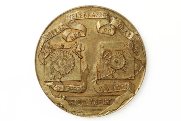 MEDALHA DE 50 ANOS DA FUNDAÇÃO DOS TELEGRAFOS DO BRASIL • BARÃO DE CAPANEMA • GIRARDET - Imagem 2