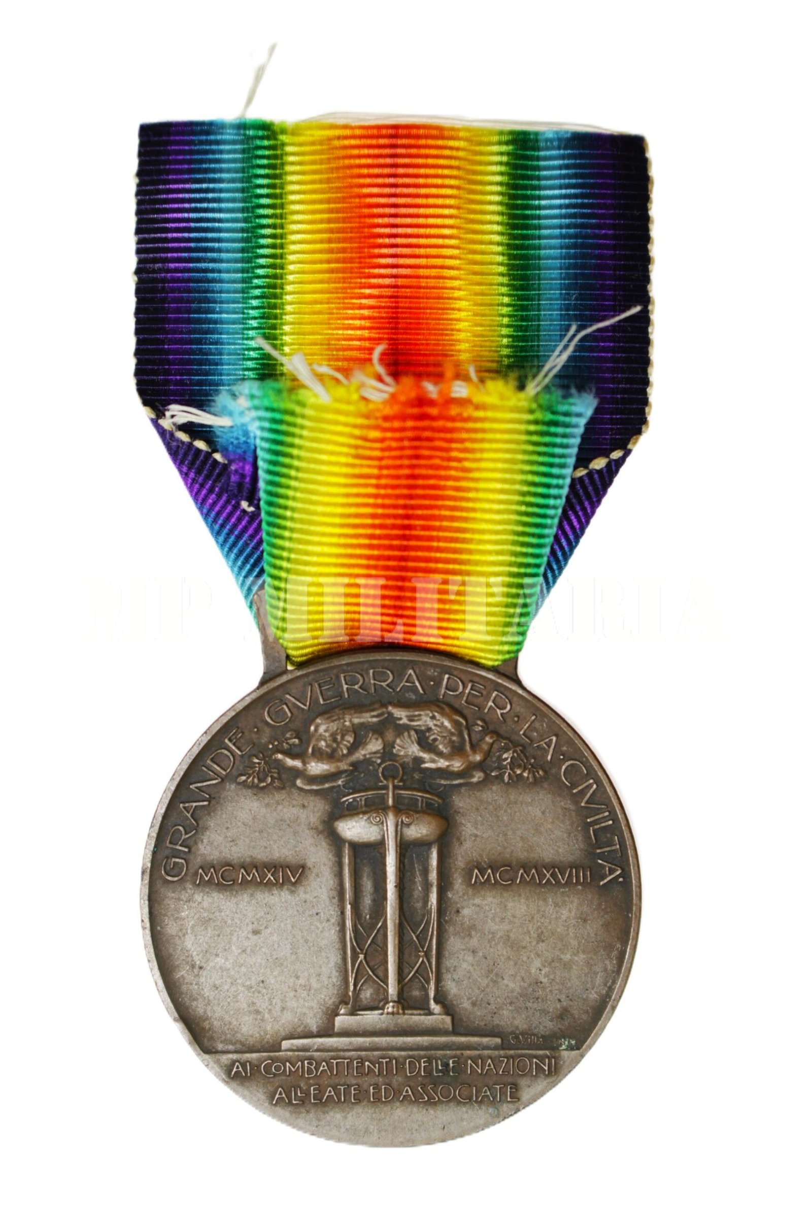 MEDALHA DA VITÓRIA ITALIANA – I GUERRA – TIPO 1 SACCHINI – MILANO - Imagem 6