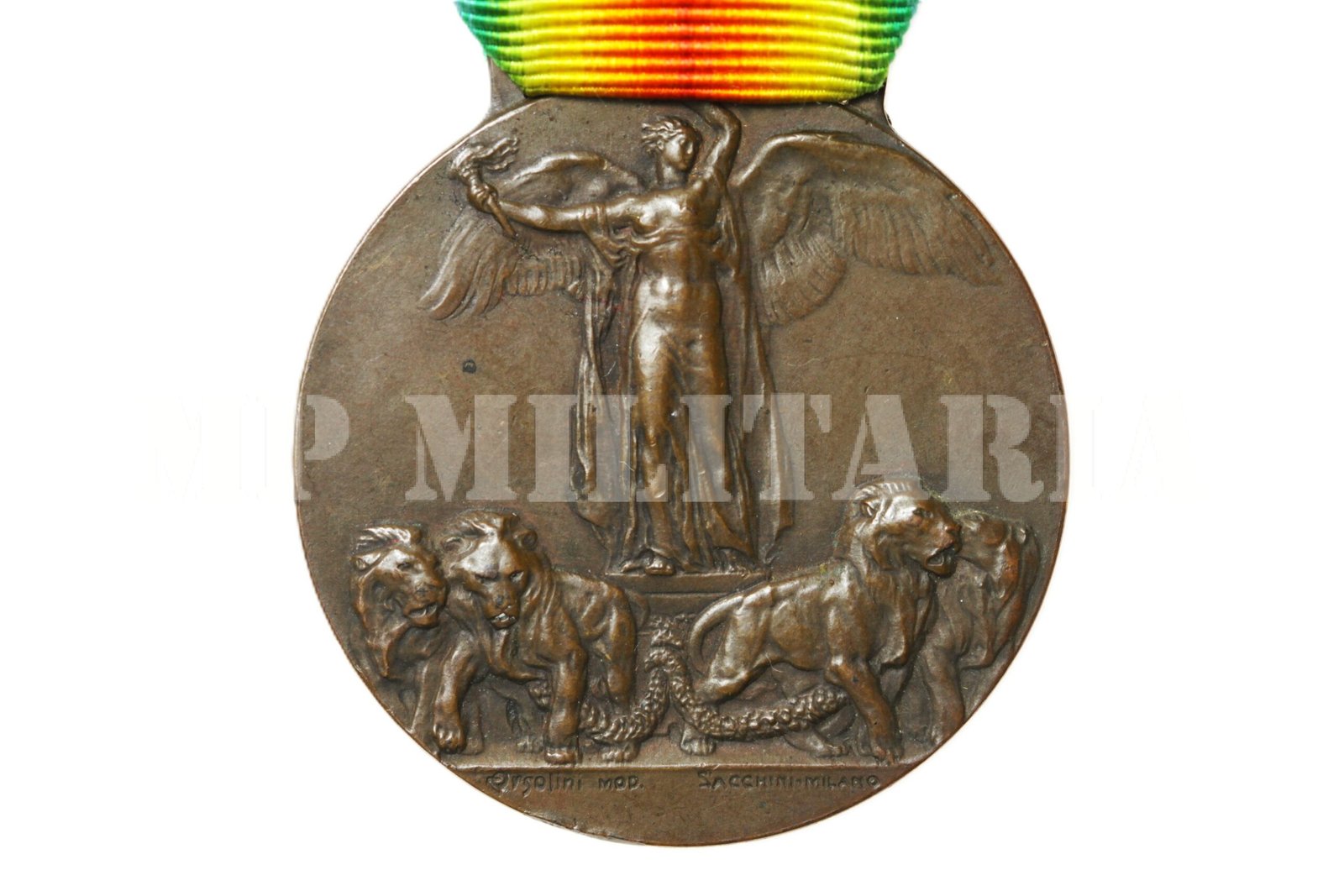 MEDALHA DA VITÓRIA ITALIANA – I GUERRA – TIPO 1 SACCHINI – MILANO - Imagem 3