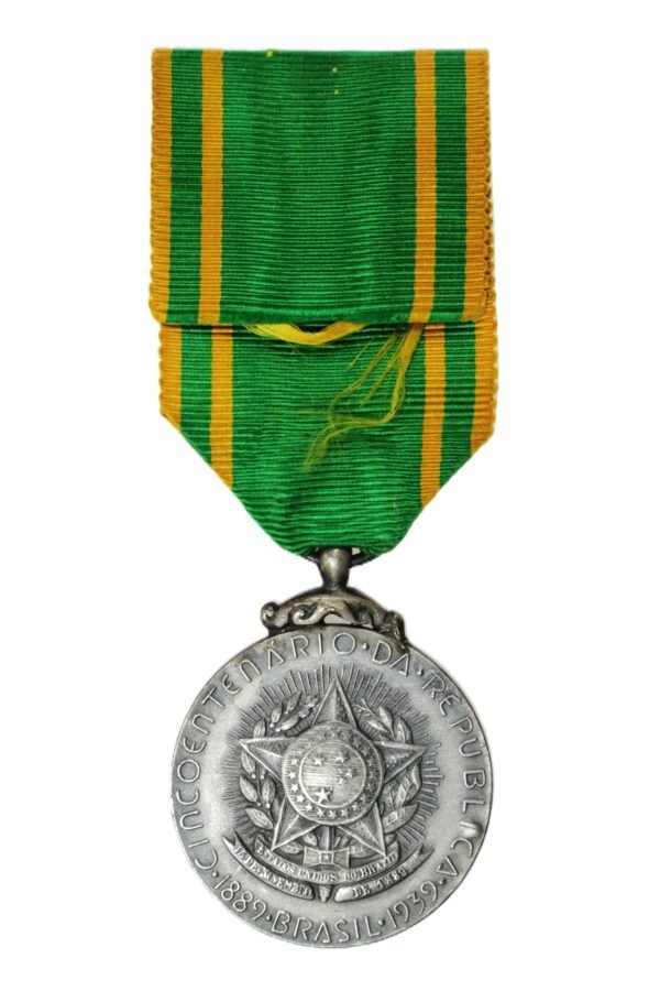 MEDALHA DO CINQUENTENÁRIO DA REPÚBLICA 1889 – 1939 – PRATA - Imagem 5