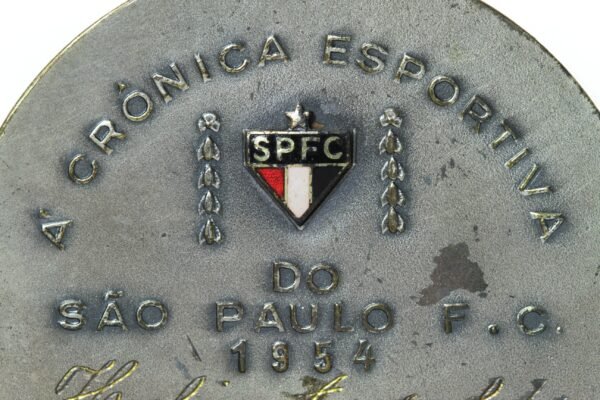 MEDALHA CRÔNICA ESPORTIVA DO SÃO PAULO FUTEBOL CLUBE • IV CENTENÁRIO 1954 - Imagem 3