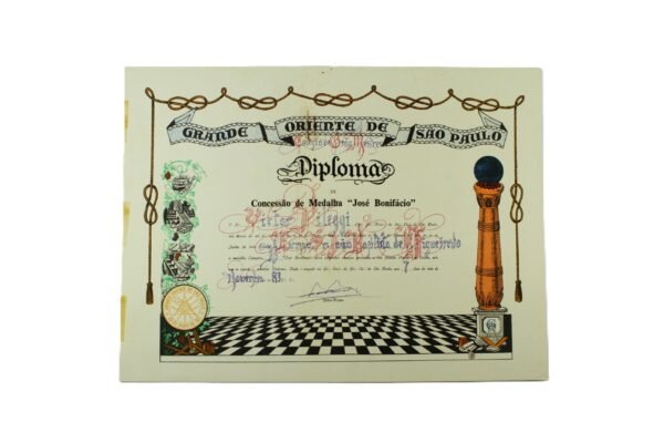 DIPLOMA DO PRESIDENTE FIGUEIREDO, MEDALHA JOSÉ BONIFÁCIO • GRANDE ORIENTE DE SÃO PAULO – MAÇONARIA