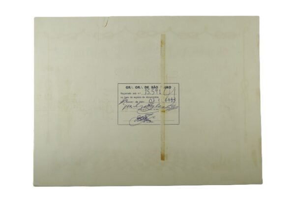 DIPLOMA DO PRESIDENTE FIGUEIREDO, MEDALHA JOSÉ BONIFÁCIO • GRANDE ORIENTE DE SÃO PAULO – MAÇONARIA - Imagem 6
