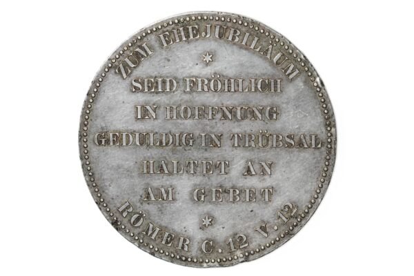 MEDALHA BODAS DE OURO DO REI DA PRÚSSIA WILHELM I – 1879 - Imagem 2