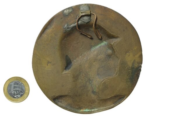 RARO BRONZE / MEDALHÃO CABEÇA DE SOLDADO – REVOLUÇÃO DE 1932 - Imagem 3