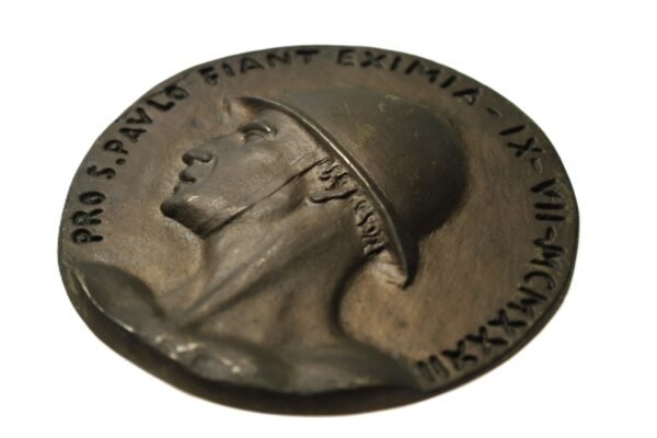RARO BRONZE / MEDALHÃO CABEÇA DE SOLDADO – REVOLUÇÃO DE 1932 - Imagem 2