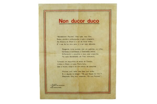 FOLHETO NON DUCOR DUCO – REVOLUÇÃO DE 1932
