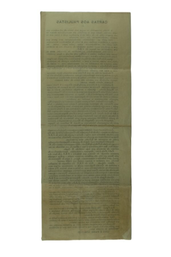 ENCARTE INFORMATIVO CARTAS AOS PAULISTAS – PÓS REVOLUÇÃO DE 1932 - Imagem 3