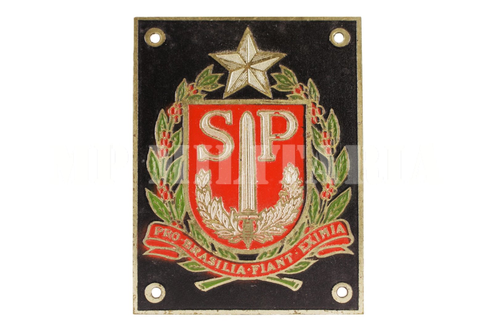 PLACA DE PORTA BRASÃO DE SÃO PAULO DA REVOLUÇÃO DE 1932