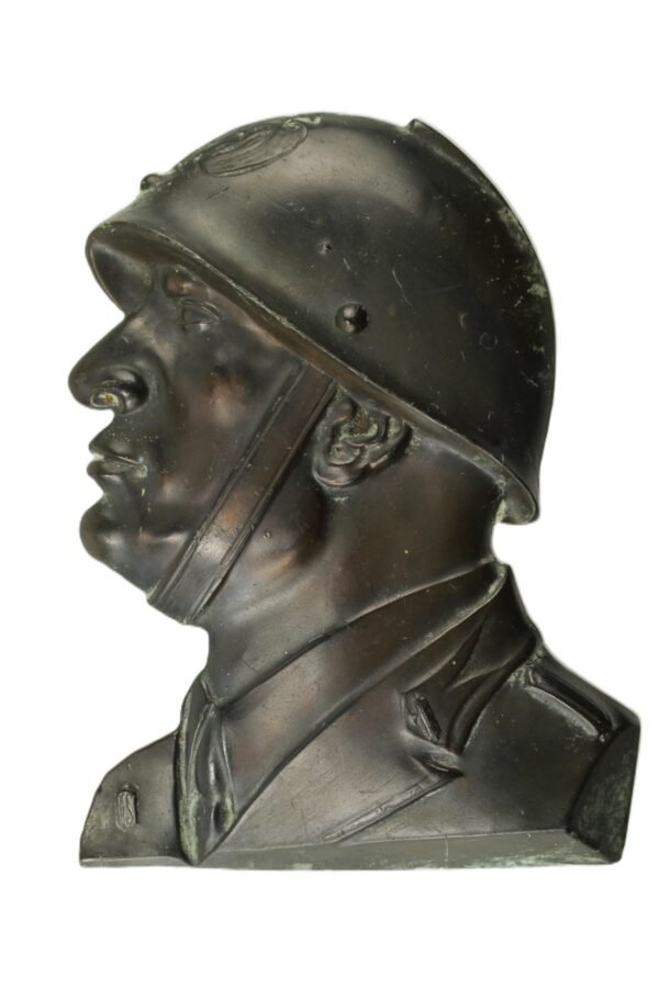 ESCULTURA BUSTO DE MUSSOLINI IL DUCE COM CAPACETE • FEITA NO BRASIL – ANOS 40 - Imagem 2