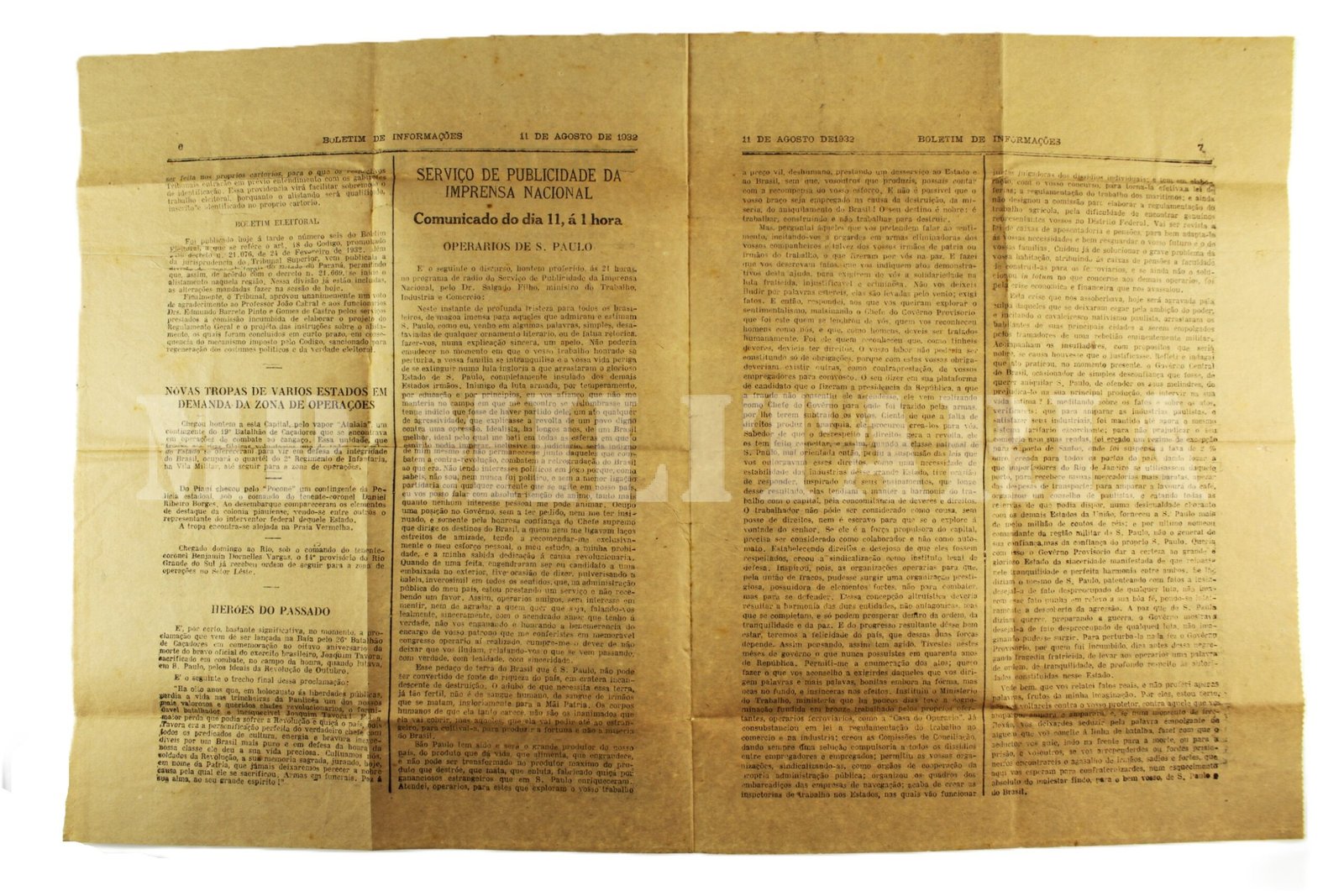 JORNAL / BOLETIM DE INFORMAÇÕES DA IMPRENSA NACIONAL – REVOLUÇÃO DE 1932 - Imagem 4
