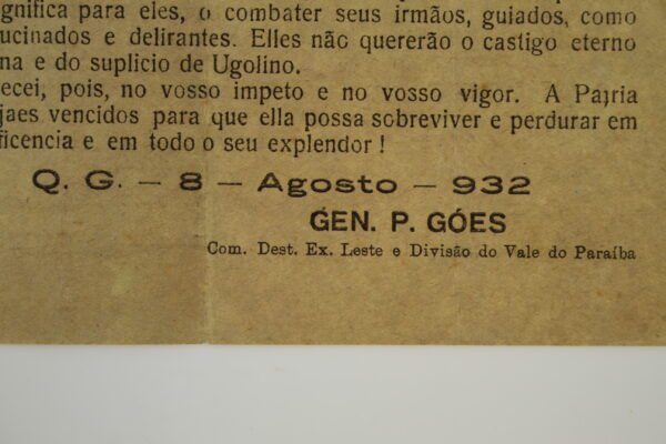 DOCUMENTO / CIRCULAR DO GENERAL GÓES MONTEIRO PARA AS TROPAS FEDERAIS – REVOLUÇÃO DE 1932 - Imagem 4