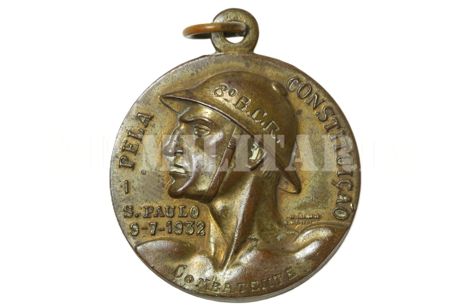 RARA MEDALHA PELA CONSTITUIÇÃO • 8º BCR, VOLUNTÁRIOS DA REGIÃO DE SANTOS – REVOLUÇÃO DE 1932