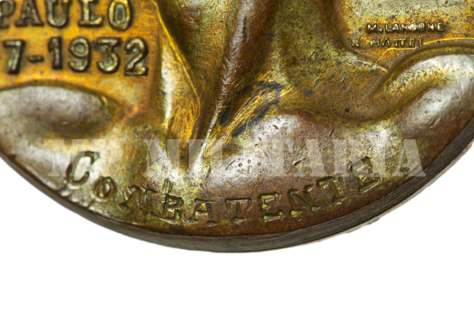 RARA MEDALHA PELA CONSTITUIÇÃO • 8º BCR, VOLUNTÁRIOS DA REGIÃO DE SANTOS – REVOLUÇÃO DE 1932 - Imagem 4