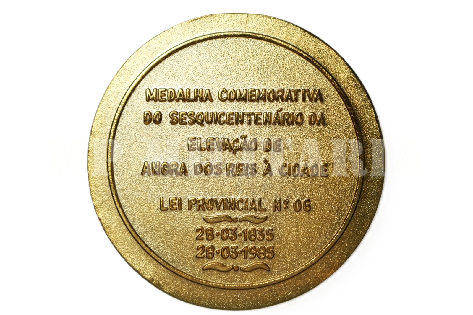 MEDALHA DO SESQUICENTENÁRIO DA ELEVAÇÃO DE ANGRA DOS REIS A CIDADE - Imagem 2