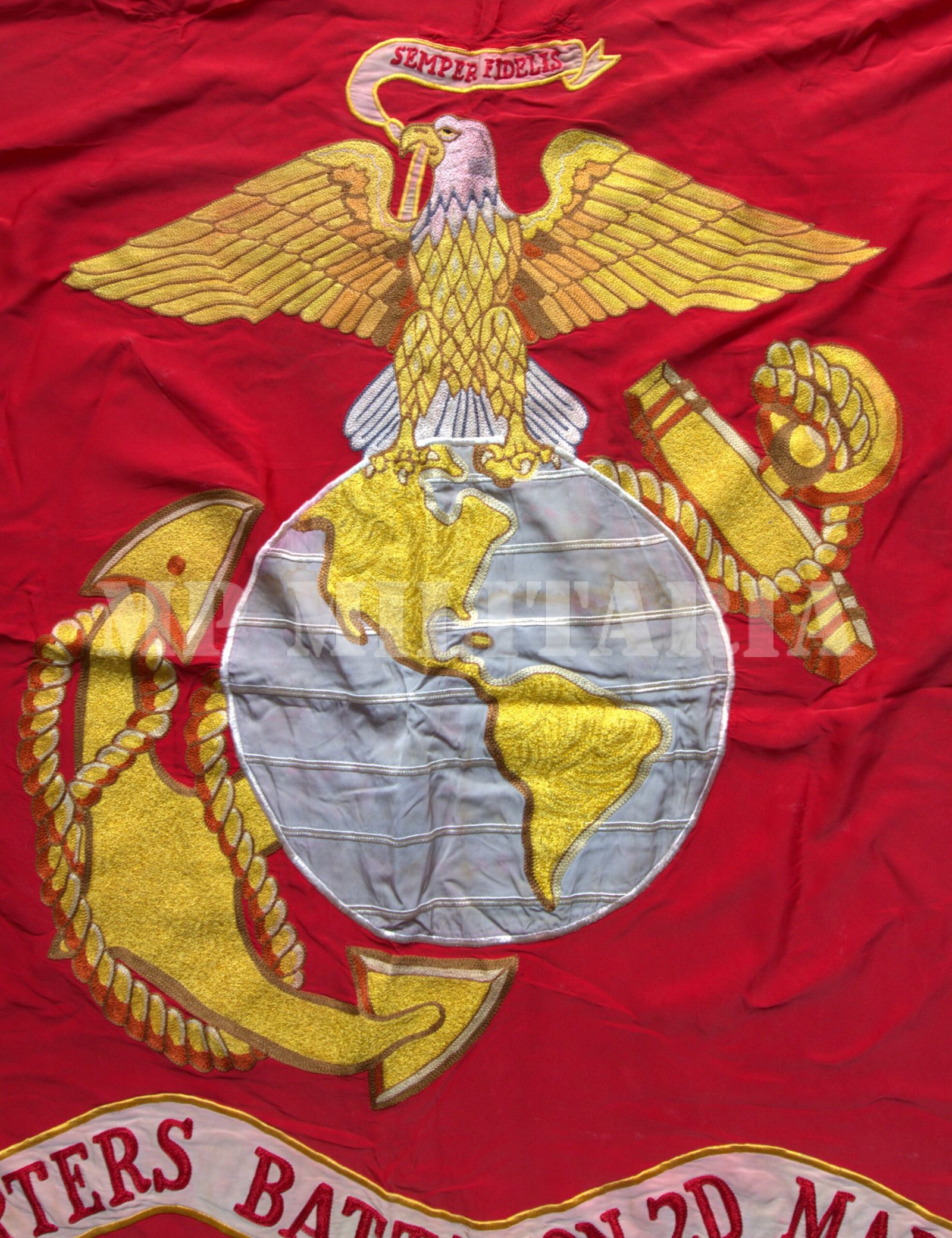 BANDEIRA BORDADA DOS FUZILEIROS NAVAIS AMERICANOS - 2nd MARINE DIVISION - Imagem 4