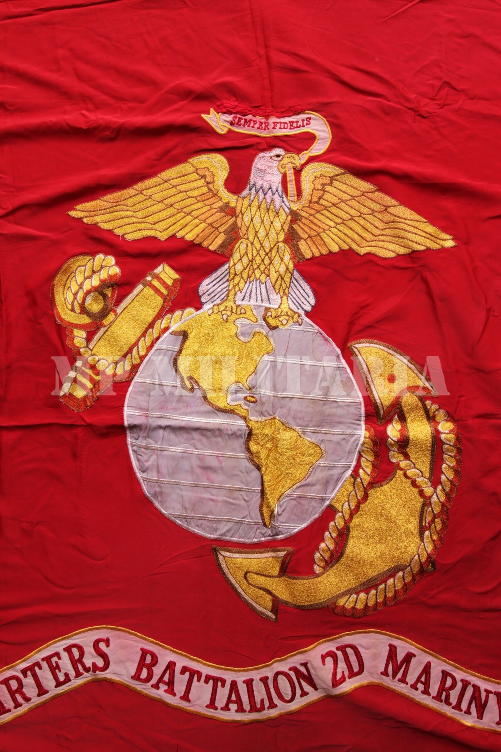 BANDEIRA BORDADA DOS FUZILEIROS NAVAIS AMERICANOS - 2nd MARINE DIVISION - Imagem 5