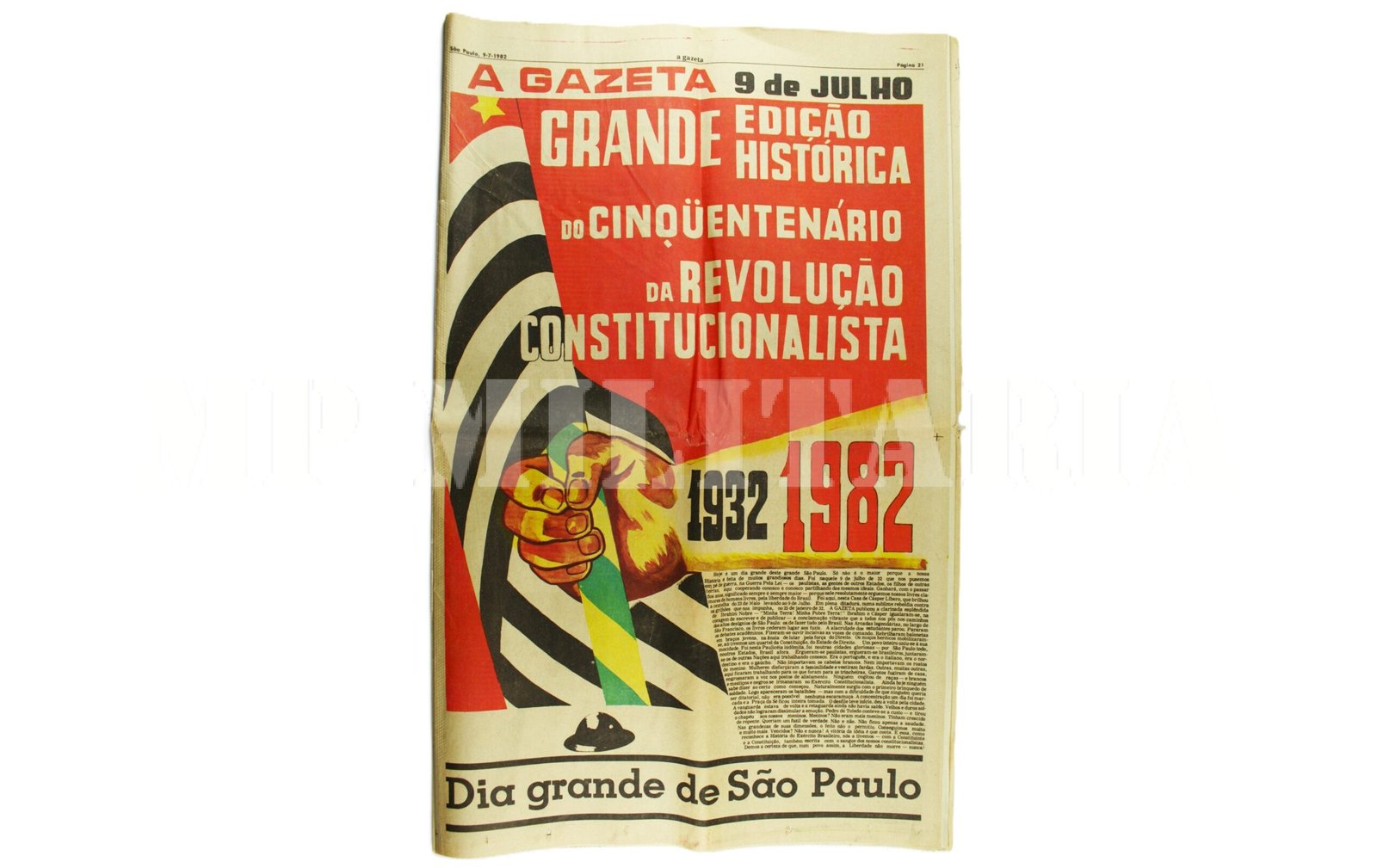 JORNAL “A GAZETA” CINQUENTENÁRIO DA REVOLUÇÃO DE 1932