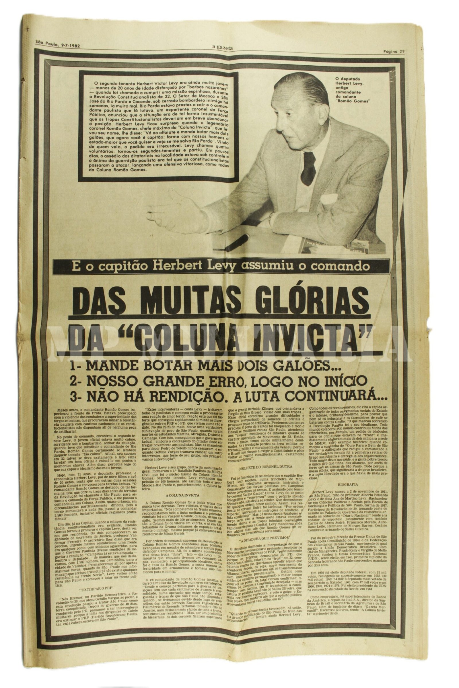 JORNAL “A GAZETA” CINQUENTENÁRIO DA REVOLUÇÃO DE 1932 - Imagem 3