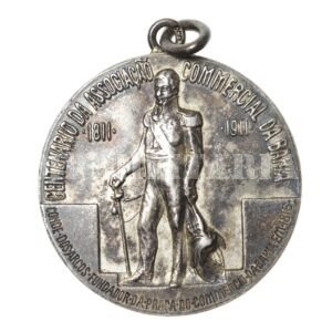 MEDALHA DE 1911 – CENTENÁRIO DA ASSOCIAÇÃO COMERCIAL DA BAHIA – PRATA