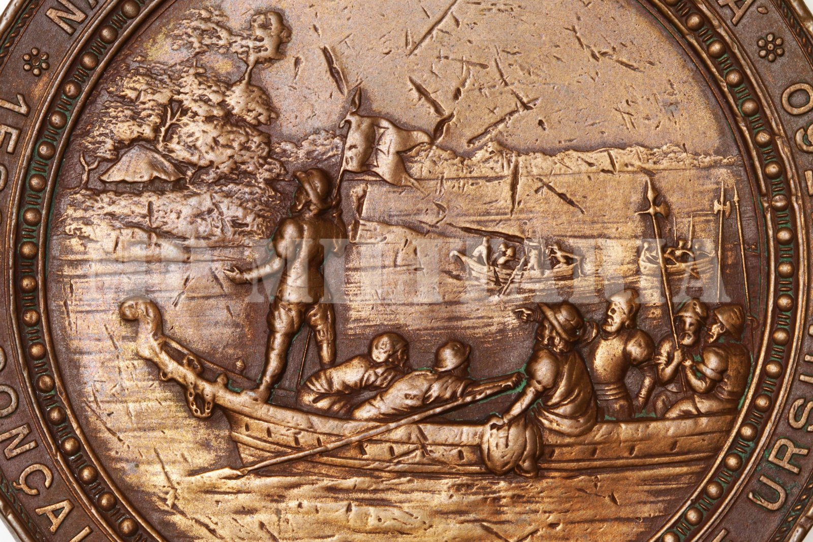 MEDALHA DE 1900 4º CENTENÁRIO DO DESCOBRIMENTO DO BRASIL – CONQUISTA AMAZONAS - Imagem 3