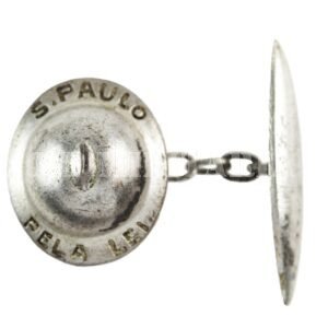 RARA ABOTOADURA CAPACETE PAULISTA • S. PAULO PELA LEI – REVOLUÇÃO DE 1932