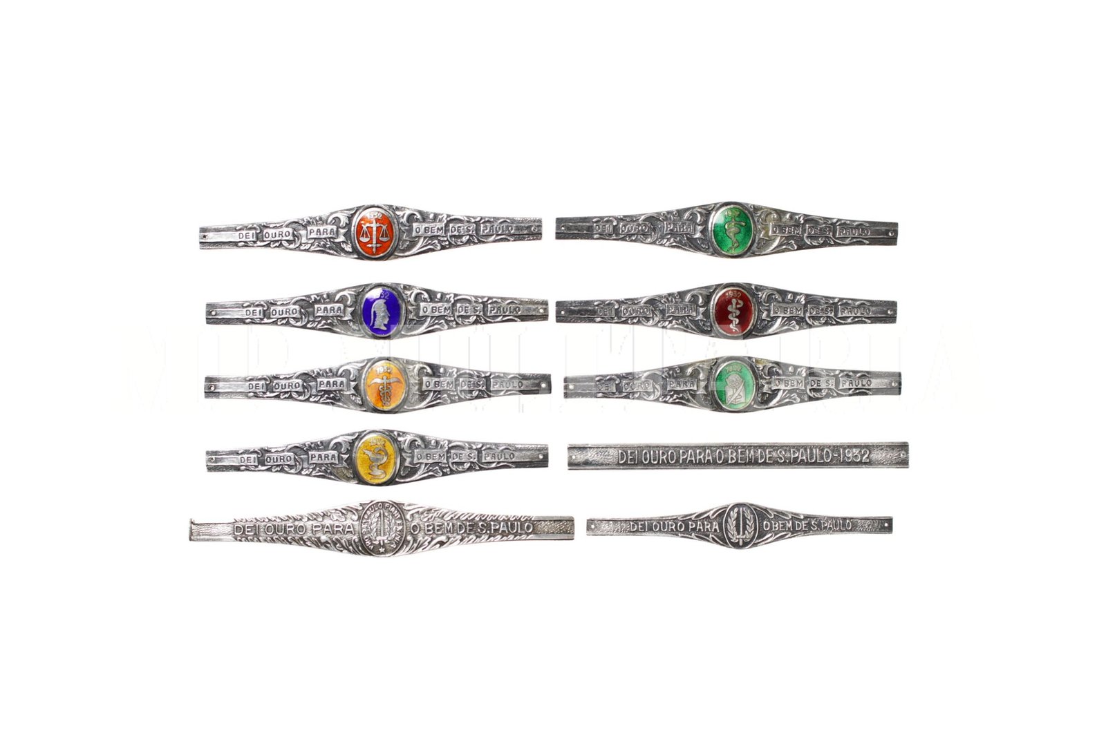 RARA COLEÇÃO DE ANEIS ABERTOS DA CAMPANHA DO OURO – REVOLUÇÃO DE 1932