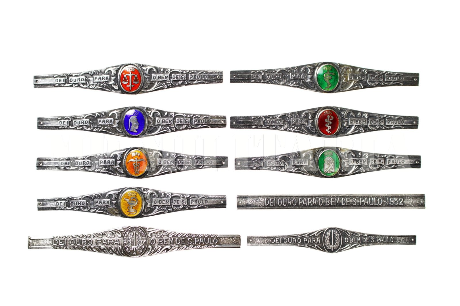 RARA COLEÇÃO DE ANEIS ABERTOS DA CAMPANHA DO OURO – REVOLUÇÃO DE 1932 - Imagem 2