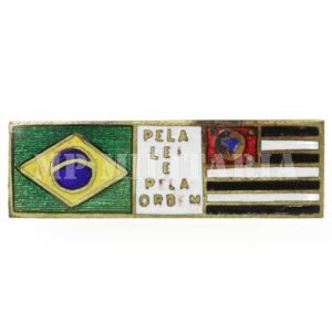 PIN COM AS BANDEIRAS – PELA LEI E PELA ORDEM DA REVOLUÇÃO DE 32 • ESMALTADO
