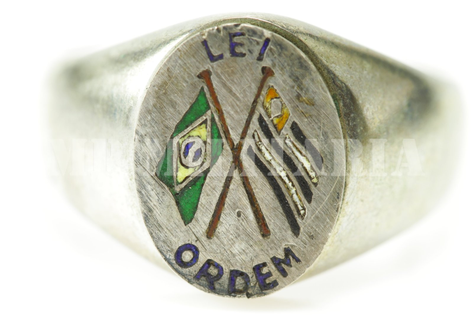 RARO ANEL BANDEIRAS CRUZADAS • LEI - ORDEM – REVOLUÇÃO DE 1932 - Imagem 2