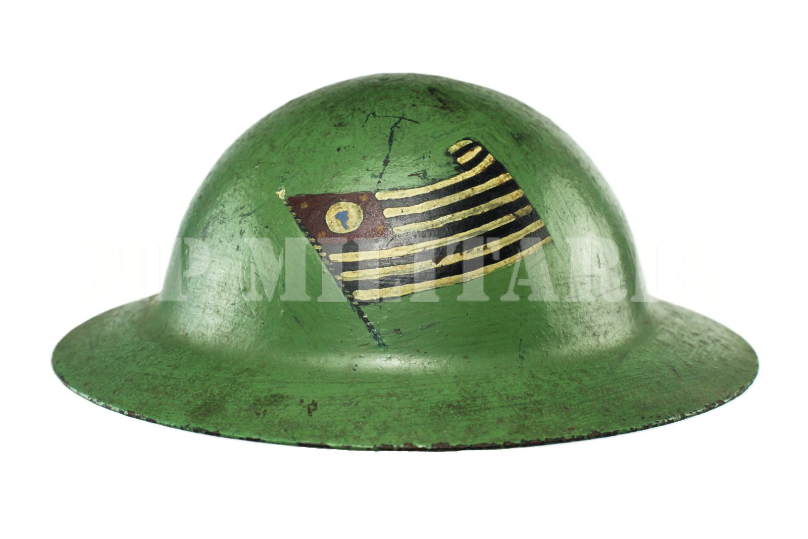 CAPACETE DE AÇO PAULISTA COM BANDEIRA ∙ MODELO INGLÊS – REVOLUÇÃO DE 1932 - Imagem 2