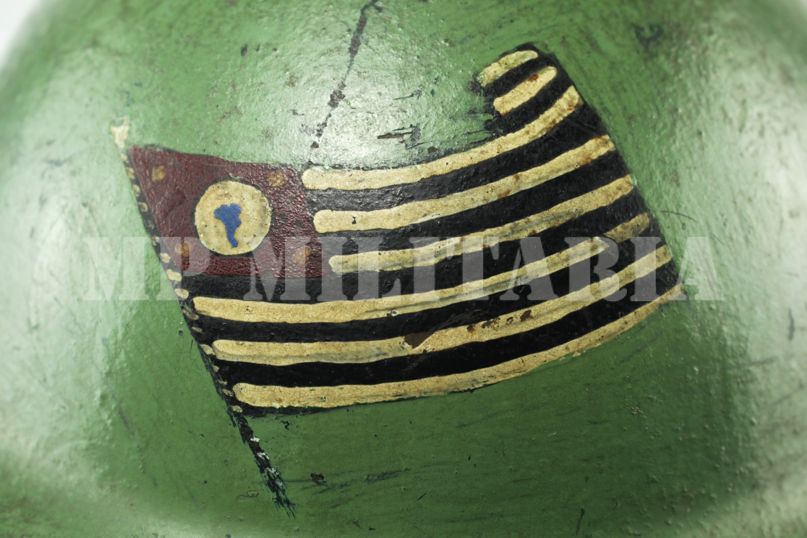 CAPACETE DE AÇO PAULISTA COM BANDEIRA ∙ MODELO INGLÊS – REVOLUÇÃO DE 1932 - Imagem 4