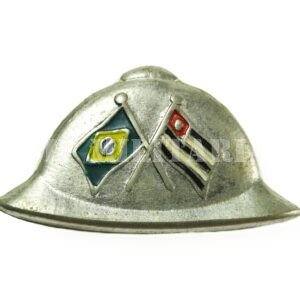 PIN CAPACETE COM BANDEIRAS • PRATEADO – REVOLUÇÃO DE 1932